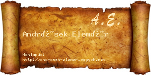 Andrásek Elemér névjegykártya