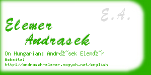 elemer andrasek business card